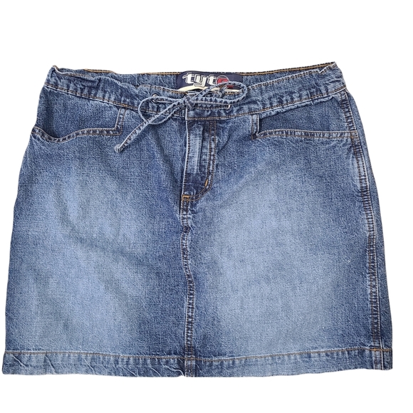 Tyte Junior's Women's Denim 4 Pocket Drawstring Mini Skirt Size 9 - Picture 1 of 3